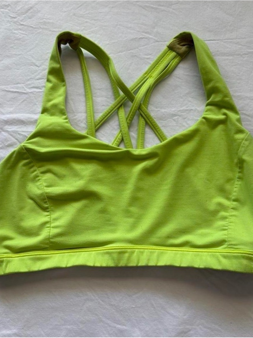 lululemon athletica Lime Green Strappy Back Sports Bra - Picture 1 of 5